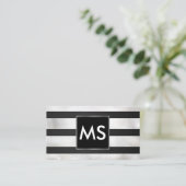 Monogram | Stripes | Bokeh Visitekaartje (Staand voorkant)