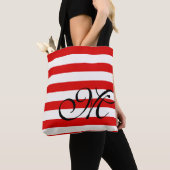Monogram & Stripes Canvas tas - Rood (Dichtbij)