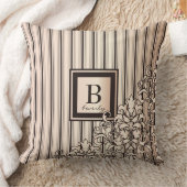 Monogram Stripes Damask Feminine Girly  Kussen (Deken)