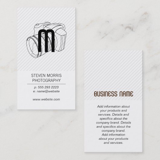 Monogram | Stripes | Fotograaf | Camera Visitekaartje (Voorkant / Achterkant)