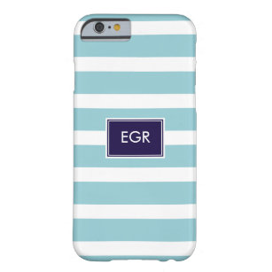 Monogram Stripes iPhone 6 hoesje (Aqua/marine)