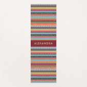 Monogram Stripes kleurrijke patroonkleuren Yogamat (Voorkant)