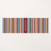 Monogram Stripes kleurrijke patroonkleuren Yogamat (Voorkant (horizontaal))