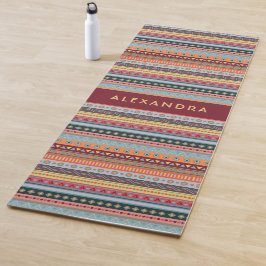 Monogram Stripes kleurrijke patroonkleuren Yogamat