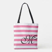 Monogram & Stripes Roze Canvas tas (Achterkant)