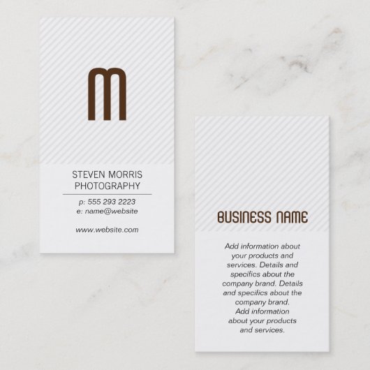 Monogram | Stripes Visitekaartje (Voorkant / Achterkant)