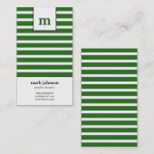 Monogram Stripes Visitekaartje - Groen - (Voorkant / Achterkant)