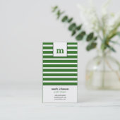 Monogram Stripes Visitekaartje - Groen - (Staand voorkant)