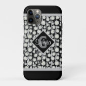 Monogram stripes voor zwarte en grijze pols Case-Mate iPhone case (Achterkant)