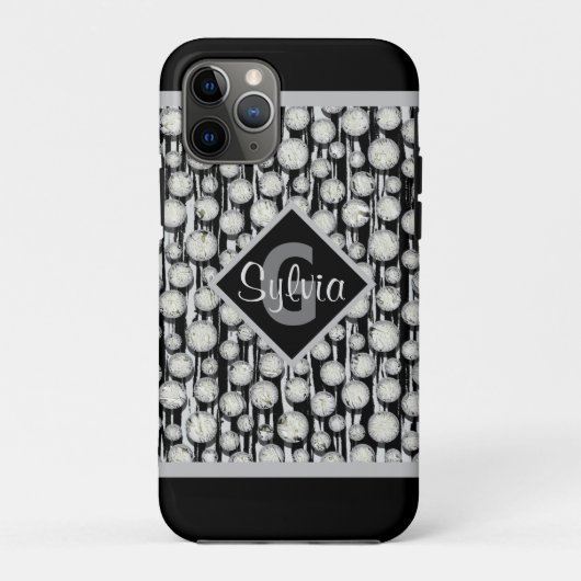 Monogram stripes voor zwarte en grijze pols Case-Mate iPhone case (Achterkant)