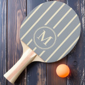 Monogram Striping Dove Grijs Kleur Ping Pong Paddl Tafeltennisbatje