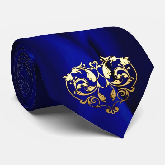 Monogram Stropdas Royal Blue (Opgerold)