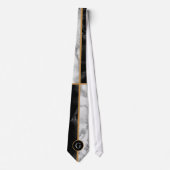 Monogram Stropdas zwart-wit Check Marble (Voorkant)