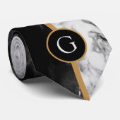 Monogram Stropdas zwart-wit Check Marble (Opgerold)
