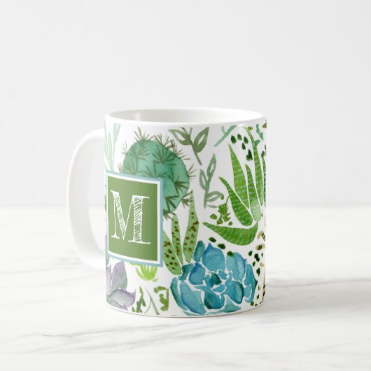 Monogram | Succulent veld I Koffiemok (Voorkant links)