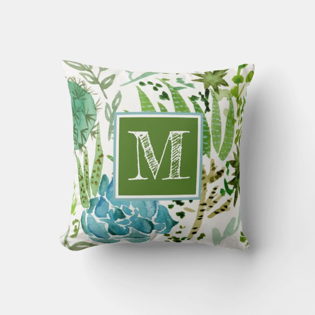Monogram | Succulent veld I Kussen (Voorkant)