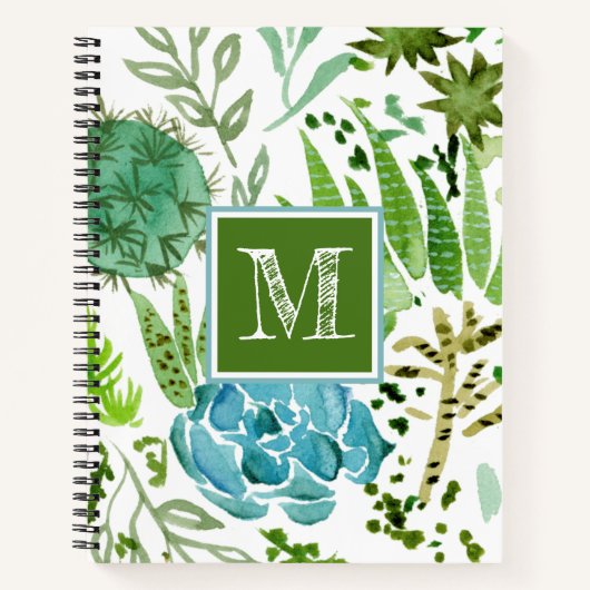 Monogram | Succulent veld I Notitieboek (Voorkant)