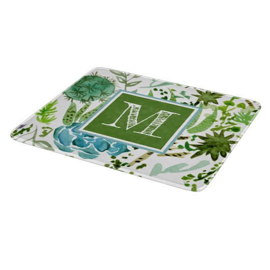 Monogram | Succulent veld I Snijplank (Hoek)