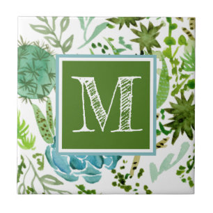 Monogram Succulent veld I Tegeltje