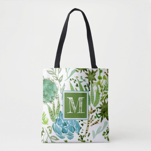 Monogram | Succulent veld I Tote Bag (Voorkant)