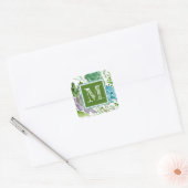 Monogram | Succulent veld I Vierkante Sticker (Envelop)