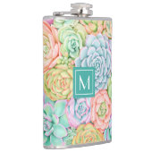 Monogram Succulente Waterverf Kleurrijke pasta Heupfles (Rechts)