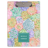 Monogram Succulente Waterverf Kleurrijke pasta Klembord (Voorkant)