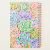 Monogram Succulente Waterverf Kleurrijke pasta Planner (Achterkant)