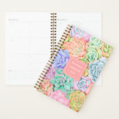 Monogram Succulente Waterverf Kleurrijke pasta Planner (Display)