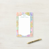 Monogram Succulente Waterverf Kleurrijke pasta Post-it® Notes (Op bureau)