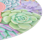 Monogram Succulente Waterverf Kleurrijke pasta Snijplank (Hoek)