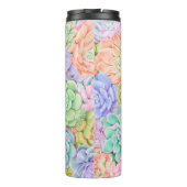 Monogram Succulente Waterverf Kleurrijke pasta Thermosbeker (Achterkant)