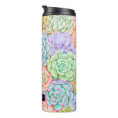 Monogram Succulente Waterverf Kleurrijke pasta Thermosbeker (Geroteerd rechts)