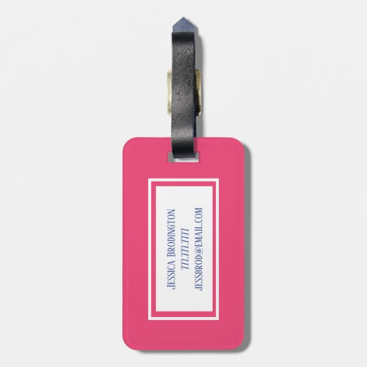 Monogram Summer Beach Patroon Bagagelabel (Achterkant verticaal)