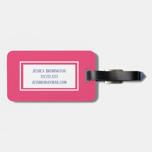 Monogram Summer Beach Patroon Bagagelabel (Achterkant horizontaal)