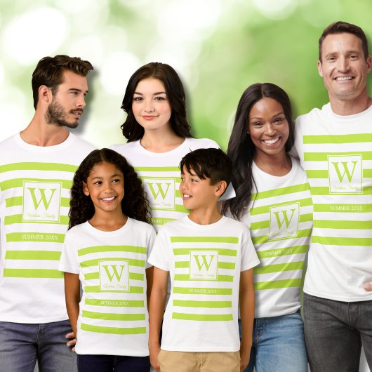 Monogram Summer Family Reunion Line Green Stripes T-shirt