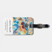 Monogram Summer Fun Pattern Bagagelabel (Achterkant horizontaal)