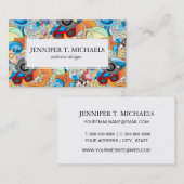 Monogram Summer Fun Pattern Visitekaartje (Voorkant / Achterkant)