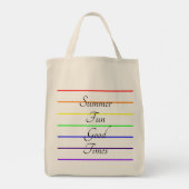 Monogram Summer Fun Rainbow Stripes Tote Bag (Achterkant)