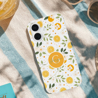 Monogram Summer Lemon Pattern iPhone Case 16 Hoesje
