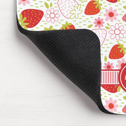 Monogram Summer Strawberry Fruit Pattern Muismat (Hoek)