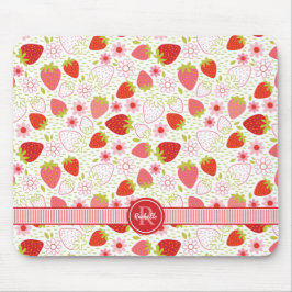 Monogram Summer Strawberry Fruit Pattern Muismat