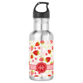 Monogram Summer Strawberry Fruit Pattern Waterfles