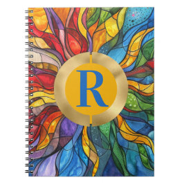 Monogram Sun Mosaic-Glas in lood Notitieboek