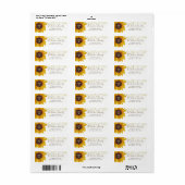 Monogram Sunflower Goud Stippen Retouradres Etiket (Full Sheet)