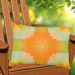 Monogram Sunny Summer Pattern Outdoor Pillow Buitenkussen