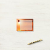 Monogram Sunset Oranje Golden Sky Zee Gold Post-it® Notes (Op bureau)