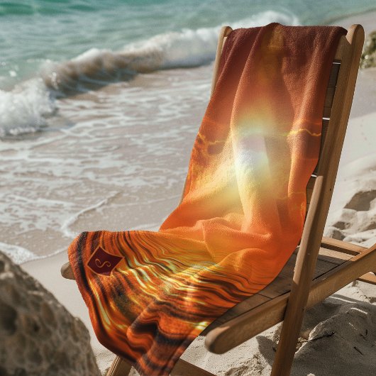 Monogram Sunset Oranje Golden Sky Zee Gold Strandlaken