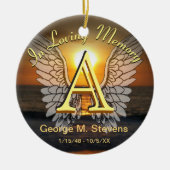 Monogram Sunset/Sunrise Memorial Keramisch Ornament (Voorkant)