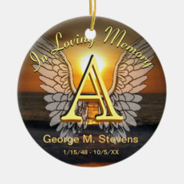 Monogram Sunset/Sunrise Memorial Keramisch Ornament